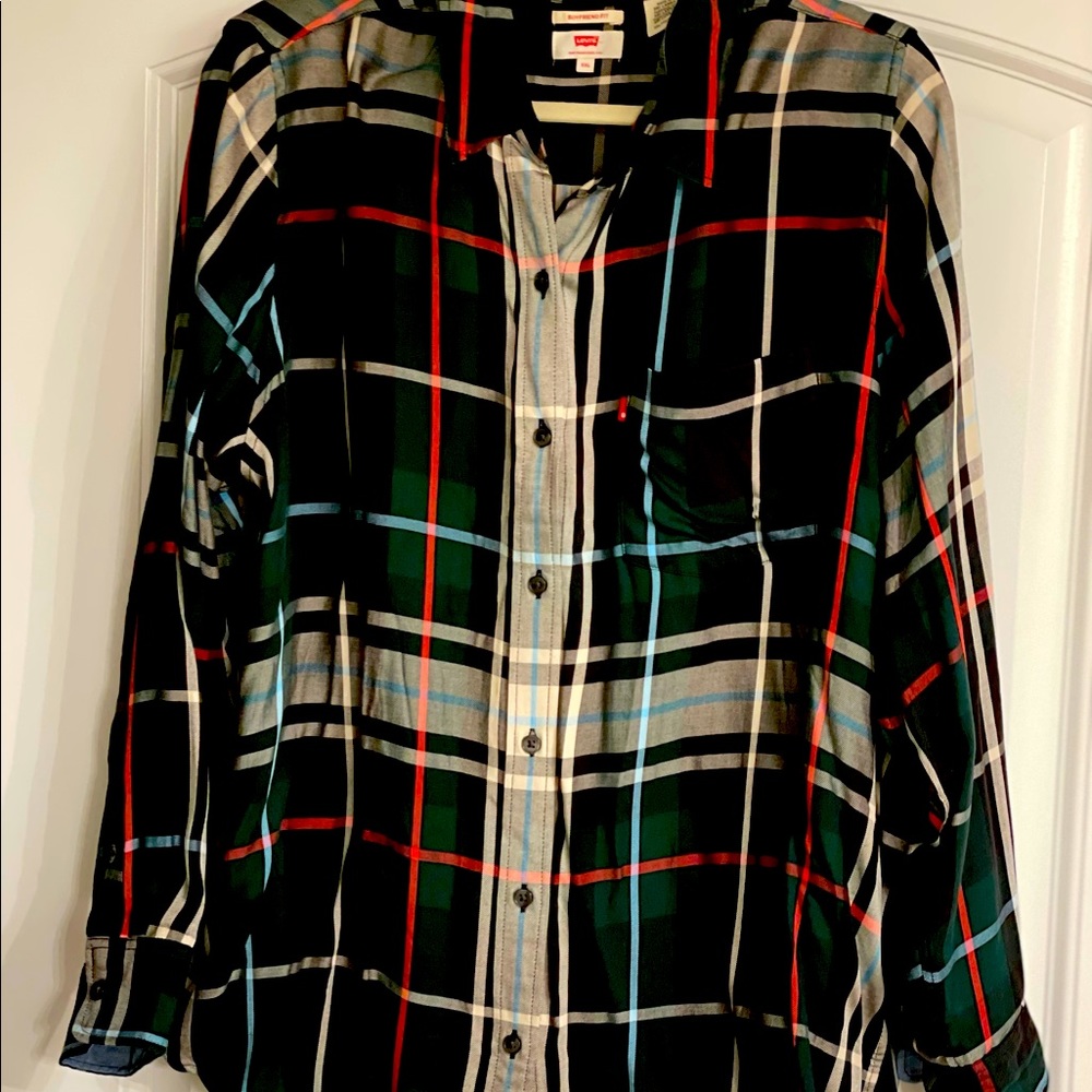 Levis plaid button down oxford shirt sz XXL
